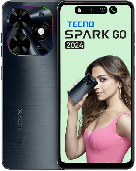Imagem de Smartphone Tecno Spark GO 2024 64gb + 3GB Ram Cor Gravity Black