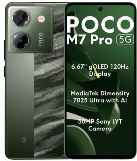 Smartphone Xiaomi Poco M7 Pro 5G Global 256GB 8GB RAM Dual SIM Tela 6.67" - Verde Menor preço em Smartphone Xiaomi Poco M7 Pro 5G Global 256GB 8GB RAM Dual SIM Tela 6.67" - Verde