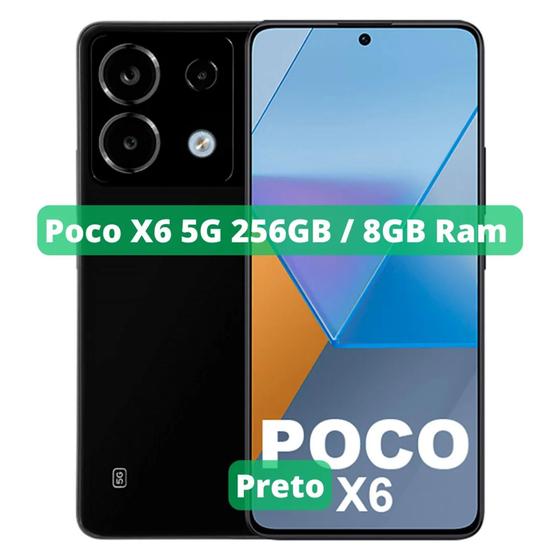 Imagem de Smartphone Xiaomi POCO X6 5G 256GB (8GB RAM) Black Preto