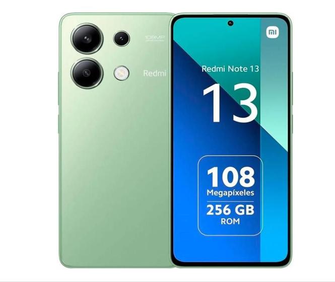 Imagem de Smartphone Xiaomi Redmi Note 13, 8GB 256GB, Versão 2024, Verde