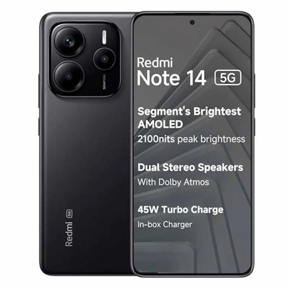 Smartphone Xiaomi Redmi Note 14 5G 256GB 8GB RAM Dual SIM Tela 6.67" - Preto Menor preço em Smartphone Xiaomi Redmi Note 14 5G 256GB 8GB RAM Dual SIM Tela 6.67" - Preto