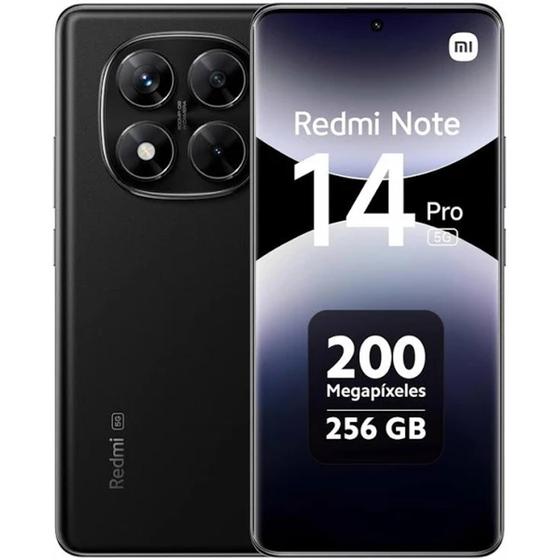 Imagem de Smartphone Xiaomi Redmi Note 14 Pro + 4G Dual SIM 256GB / 8GB RAM Preto