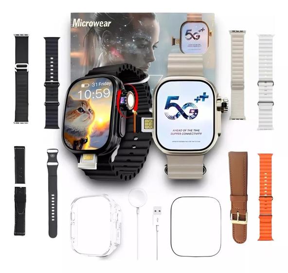 Imagem de Smartwatch 5g Ultra 3 Ia 16gb 4pulseira Serie 10 Chip Câmera