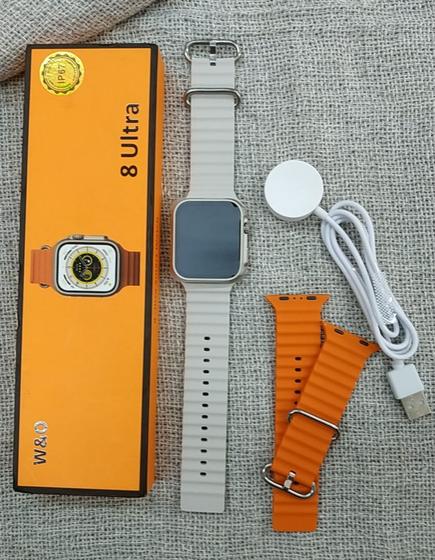Imagem de Smartwatch 8 Ultra 49mm com NFC + 2 Pulseira Chamada Bluetooth, temperatura, assistente de voz.