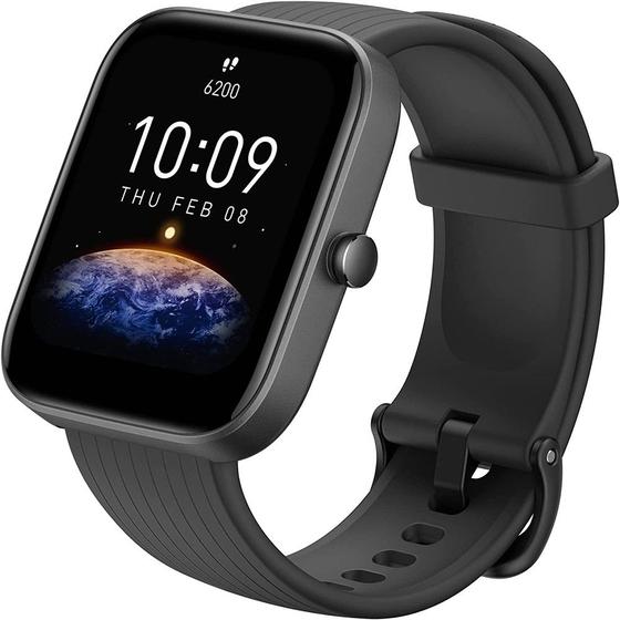 Smartwatch Amazfit Bip 3 Pro 1 69 Tela GPS Android IOS Preto W2171US1N Smartwatch e Acessorios Magazine Luiza