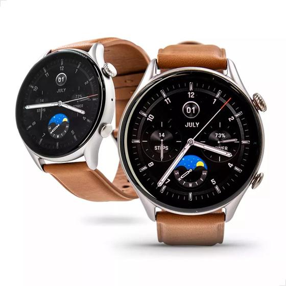 Smartwatch AmazfitGtr 4 New A2040 Com Gps E Pulseira Couro Menor preço em Smartwatch AmazfitGtr 4 New A2040 Com Gps E Pulseira Couro