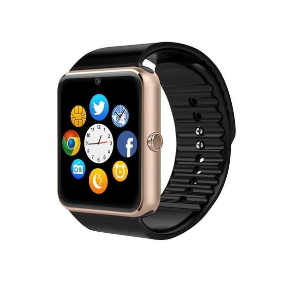 Imagem de Smartwatch GT08 Relógio Inteligente Bluetooth Gear Chip Android iOS Touch Faz e atende ligações SMS Pedômetro Câmera - D