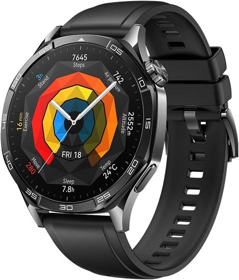 Imagem de SmartWatch HUAWEI GT 5 46mm, Tela AMOLED, GPS, Compatível com iOS e Android Preto