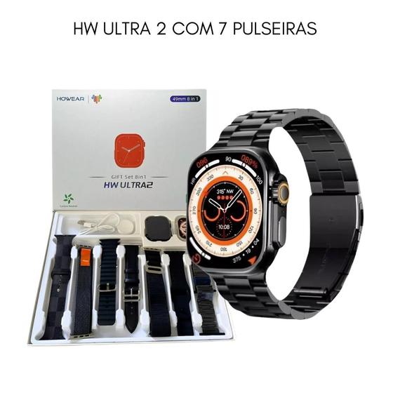 Smartwatch Hw Ultra 2 Lançamento Com Chat Gpt 7 Pulseiras e Case - WEARFIT Imagem de Smartwatch Hw Ultra 2 Lançamento Com Chat Gpt 7 Pulseiras e Case