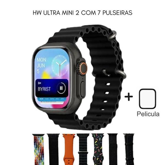 Imagem de Smartwatch Hw Ultra 2 Mini Lançamento Com Chat Gpt 7 Pulseiras e Case - WEARFIT + Pelicula 
