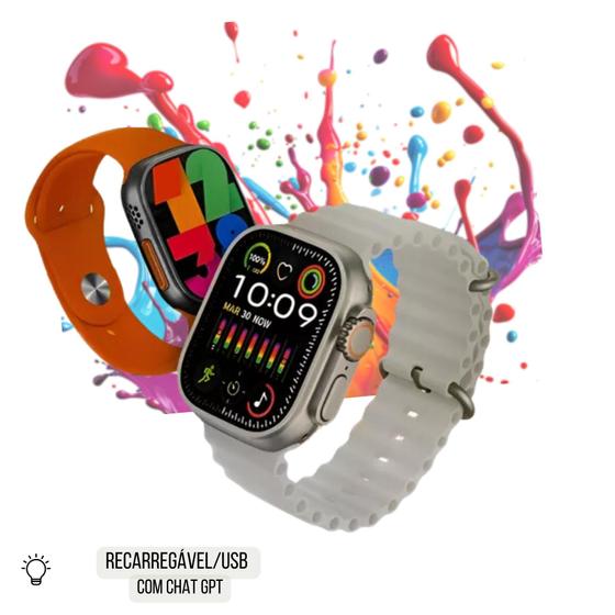 Imagem de Smartwatch HW Ultra Mini 2  Personalize seu look com 7 pulseiras!