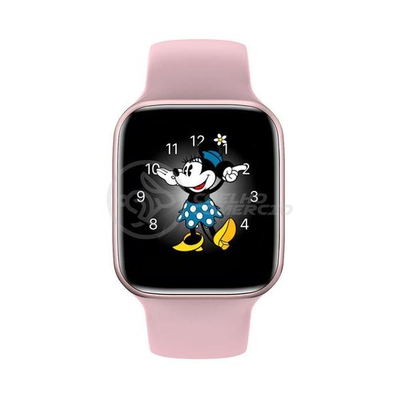 Imagem de Smartwatch Hw22 Rosa Troca Pulseira Android Ios Cardíaco