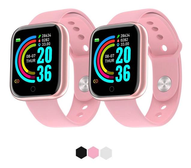 Imagem de Smartwatch Kit Com 2 Relogios Inteligente D20 Y68 Bluetooth