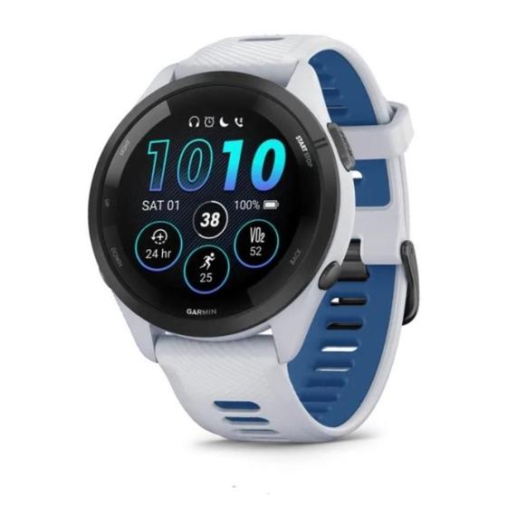 Imagem de Smartwatch Relógio Garmin Forerunner 265 Music Branco EU/PAC com Monitor Cardíaco de Pulso e GPS 46mm