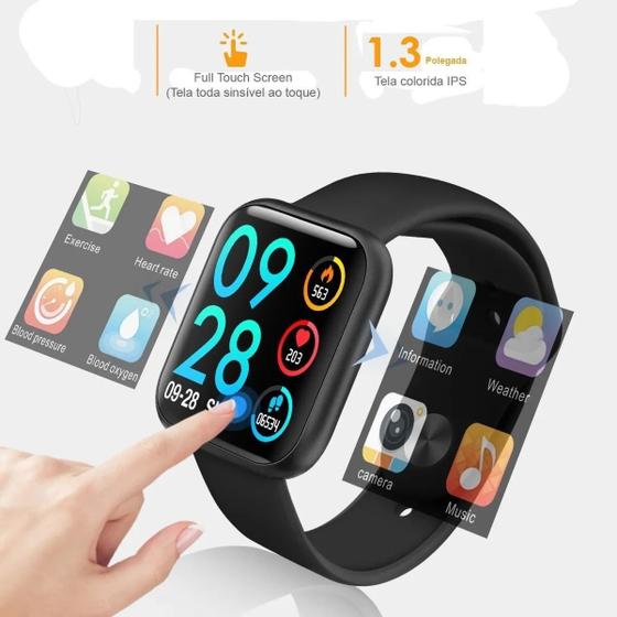 Smartwatch Relógio Inteligente Fitness P80 + Pulseira Extra Sport Bracelet Smartwatch e