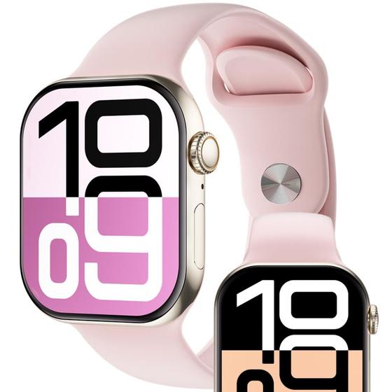 Imagem de Smartwatch S10 Lançamento 2025 Série 10 X Microwear Original NFC tela 47m Amoled 120Hz novo sistema MicroOs 10 resistencia certificada IP68