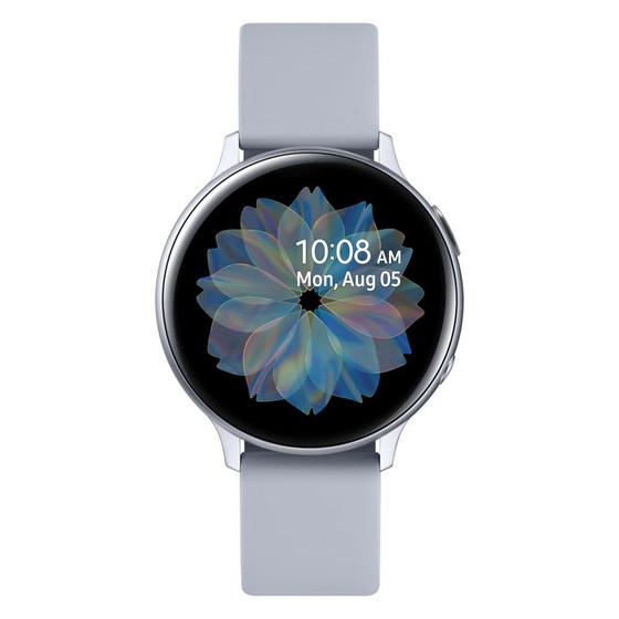 Imagem de Smartwatch Samsung Galaxy Watch Active 2, 44mm, Wi-Fi, Touchscreen, Monitor Cardíaco, Prata - SM-R820NZSPZTO
