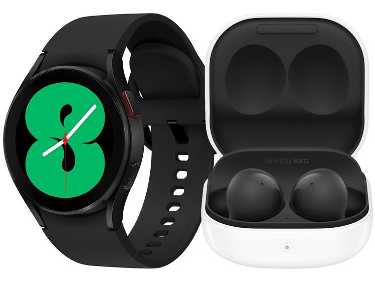 Smartwatch Samsung Galaxy Watch4 BT Preto 40mm 16GB + Fone de Ouvido