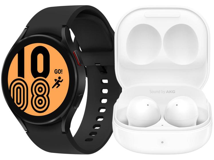 Smartwatch Samsung Galaxy Watch4 BT Preto 44mm 16GB + Fone de Ouvido