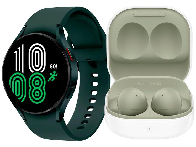 Smartwatch Samsung Galaxy Watch4 BT Verde 44mm 16GB + Fone de Ouvido