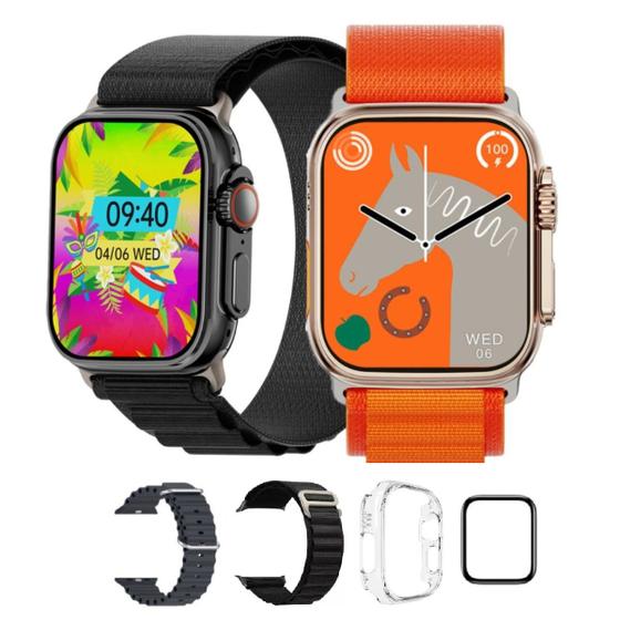 Imagem de Smartwatch Serie 9 W69 Ultra Mini Relogio Inteligente C/2 Pulseiras Case Android iOS Bluetooth Nf