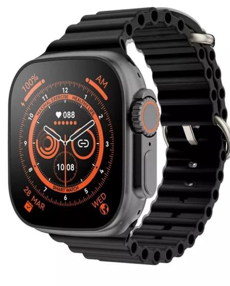 Imagem de Smartwatch Ultra 8 Série 8 Watch8 Esportivo Nfc 1.91 Tela Amoled Touch Screen