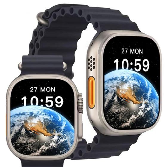 Imagem de Smartwatch ULTRA Watch X Série WS 10 / 5 Pulseiras / Lançamento 2025 / Monitor de Saúde / NFC GPS tracking / 100 modos esportivos 49mm  