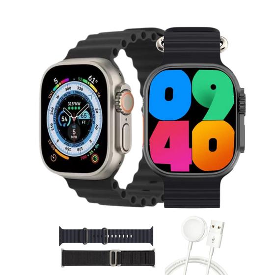 Imagem de Smartwatch W69 Ultra 49mm Série 9 Masculino NFC Memória Interna 2GB + Pulseira Extra