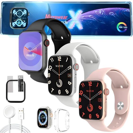 Imagem de Smartwatch Watch X Android iOS Bluetooth Chatgpt IA Nfc Gps Kit C/Acessorios Lançamento 2024
