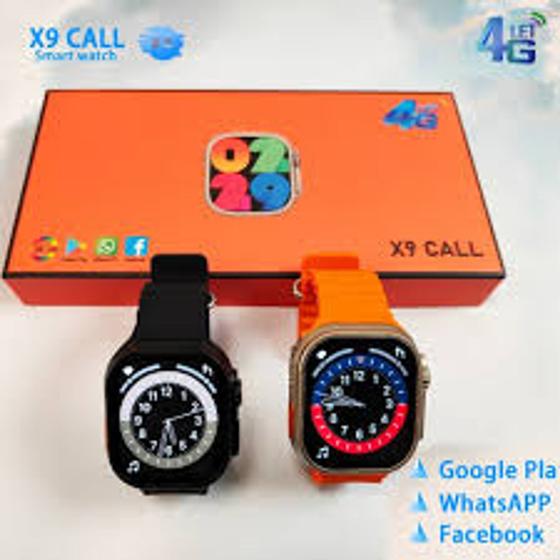 Imagem de Smartwatch x9 call 4g android 8.1 play store wifi entrada para sim card gps e nfc