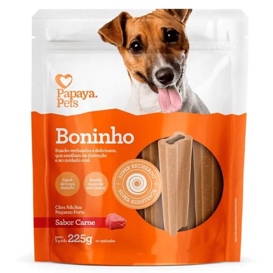 Imagem de Snack Papaya Pets Boninho para Cães Adultos de Porte Pequeno Sabor Carne 225gr