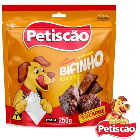 Imagem de Snack Tablete Bifinho Mastigável Sabor Carne 250g Para Cães 