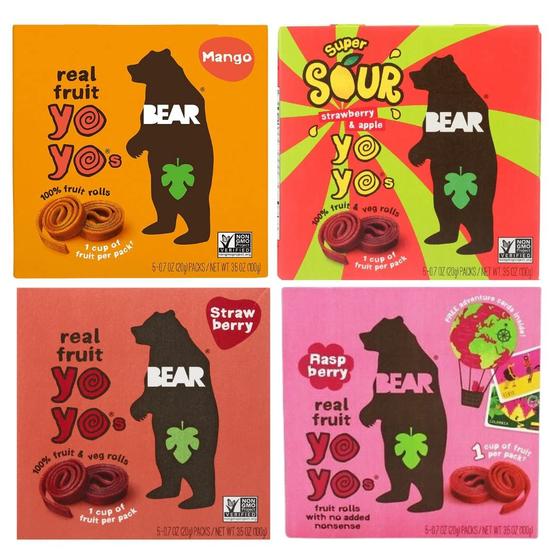 Imagem de Snacks BEAR Real Fruit Yoyos - Pacote com 4 Unidades