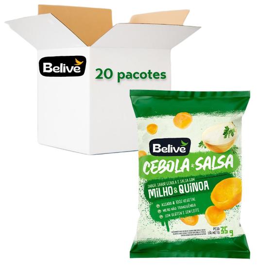 Imagem de Snacks de Milho BeLive Sabor Cebola e Salsa 35g (20 pacotes)