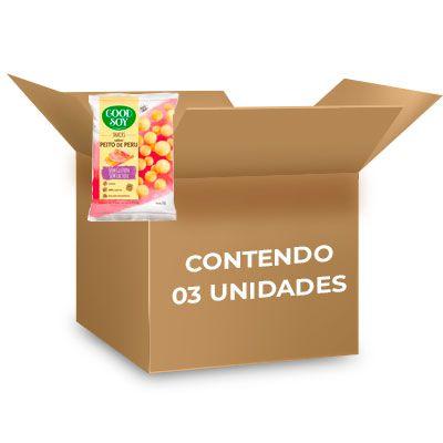 Imagem de Snacks de soja good soy sabor peito de peru contendo 3 pacotes de 25g cada