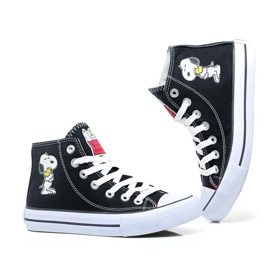 Snoopy Tenis All Feminino Cano Alto Star Clássico Lançamento 720HI Menor preço em Snoopy Tenis All Feminino Cano Alto Star Clássico Lançamento 720HI