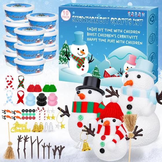 Imagem de Snowman Crafts EOBOH Christmas Craft DIY Kit de boneco de neve para crianças