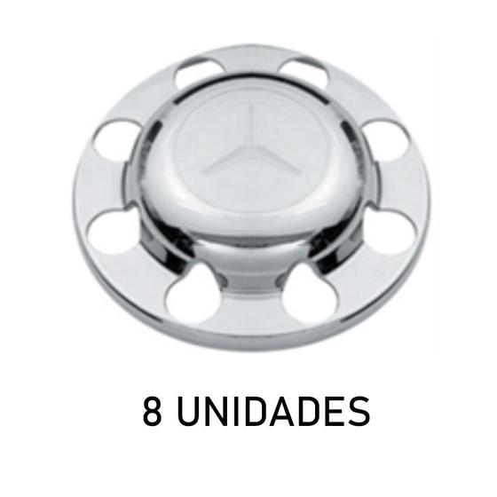 Imagem de Sobre tampa do cubo da tração mb cromada 8 unidades