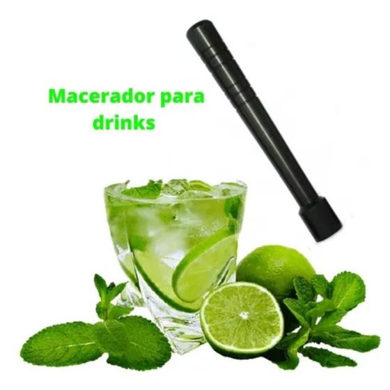 Imagem de Socador Macerador De Caipirinha 30cm Preto Caipirinha drinks