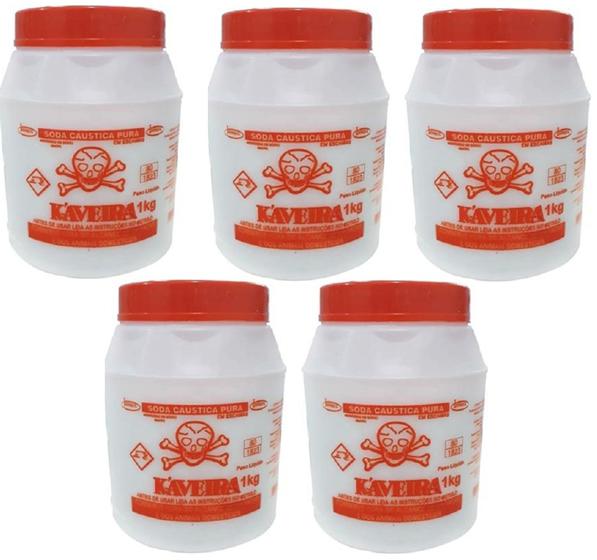 SODA CAUSTICA KAVEIRA - 1KG 70% kit 5 c/un Menor preço em SODA CAUSTICA KAVEIRA - 1KG 70% kit 5 c/un