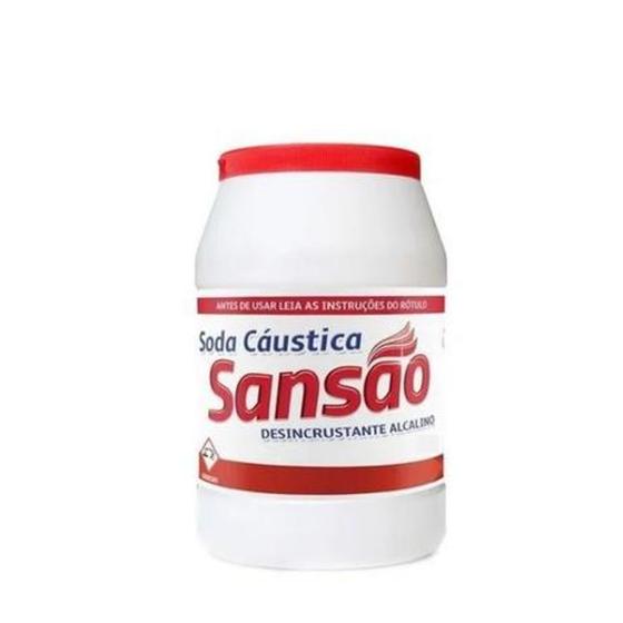 Imagem de Soda Cáustica Sansão 500g Fazer Sabão DesentupirEncanamentos