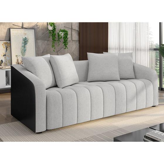Imagem de Sofá 03 Lugares com Assento Fixo e Encosto com Almofadas Soltas Tóquio