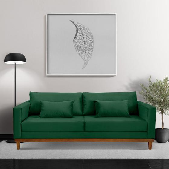 Sofá 04 Lugares 200 cm Manhattan Veludo Verde Art Brasil Sofás