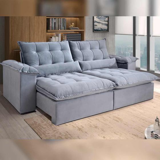 Sofá 1,80 Retrátil e Reclinável Valentina Com Molas Bonnel 3 Lugares