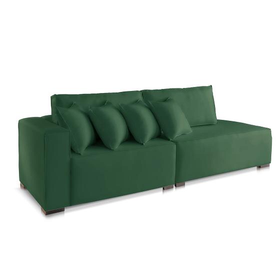 Imagem de Sofá 2 3 4 Lugares Modulado Almofada Solta Molas Istambul BD Suede Verde 2,7m