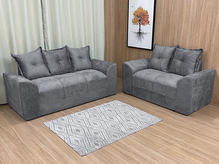 Sofá 2 e 3 Lugares Cinza 605 Porto - Alpoim - Sofás - Magazine Luiza