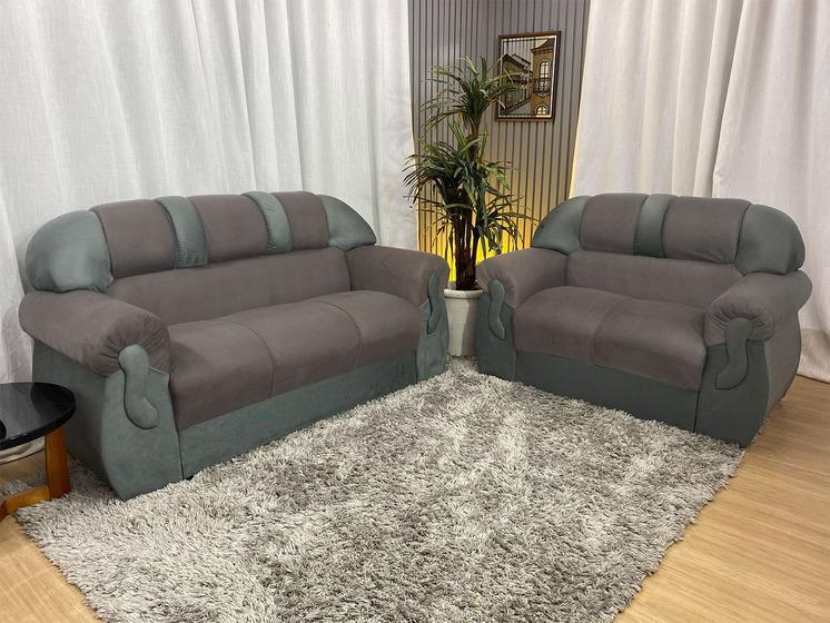 Imagem de Sofá 2 e 3 Lugares Marrom com Cinza 603/605 Corsa
