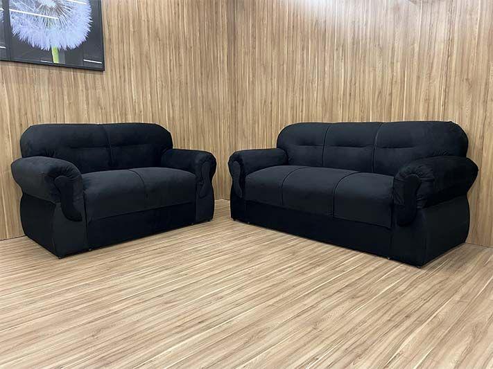 Imagem de Sofá 2 e 3 Lugares Preto 601 Viena
