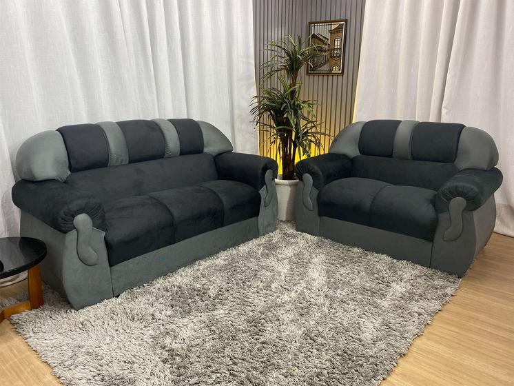 Imagem de Sofá 2 e 3 Lugares Preto com Cinza 601/605 Corsa