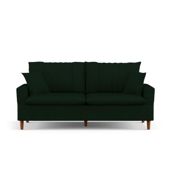 Imagem de Sofá 2 Lugares 160Cm Com Almofadas Veras D05 Suede Verde Musgo - Mpozenato